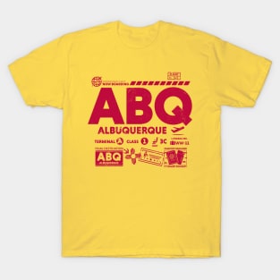 Vintage Albuquerque ABQ Airport Code Travel Day Retro Travel Tag New Mexico T-Shirt